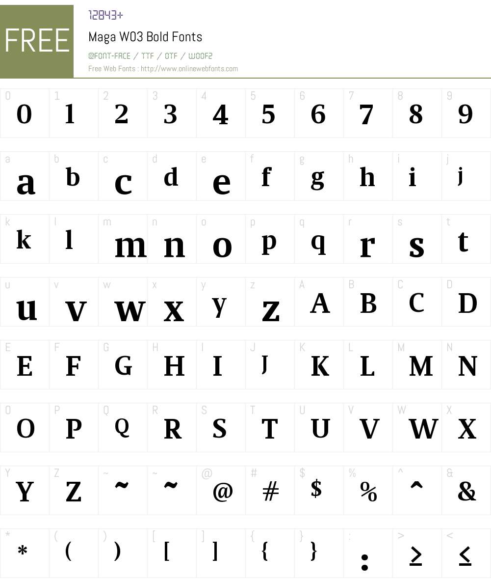 Maga Font Screenshots