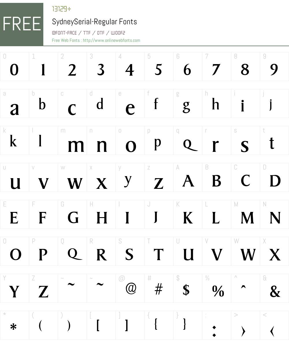 SydneySerial Font Screenshots