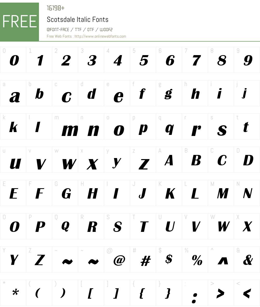 Scotsdale Font Screenshots