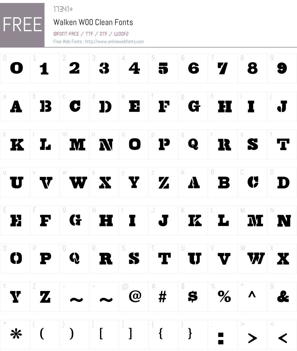 WalkenW00-Clean Font Screenshots