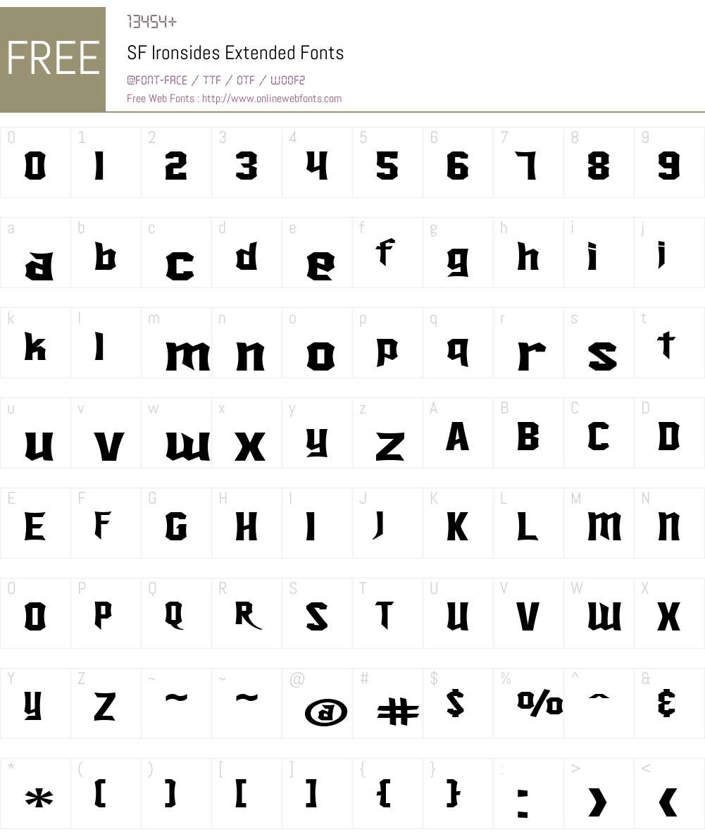 SF Ironsides Extended Font Screenshots