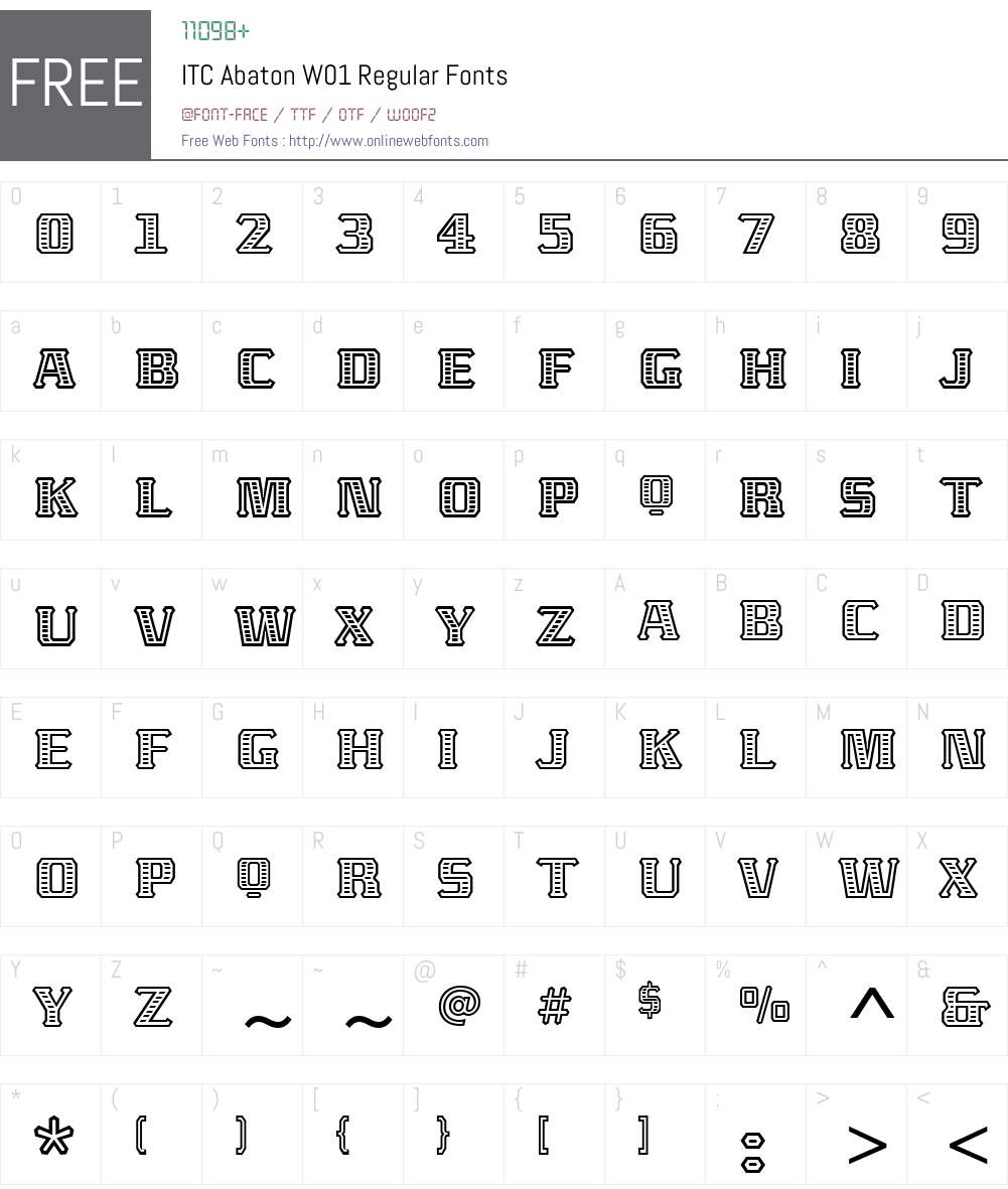 ITCAbatonW01-Regular Font Screenshots