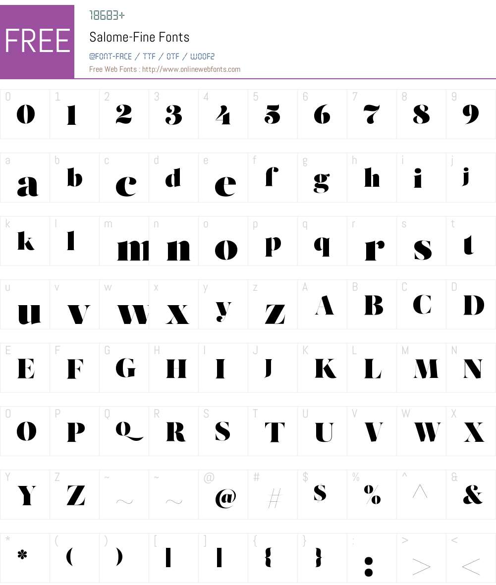 Salome Fine Font Screenshots