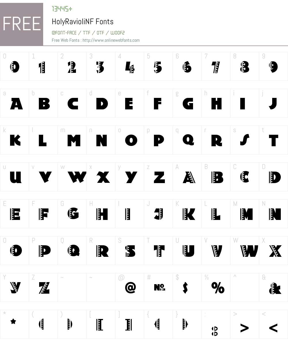 Holy Ravioli NF Font Screenshots