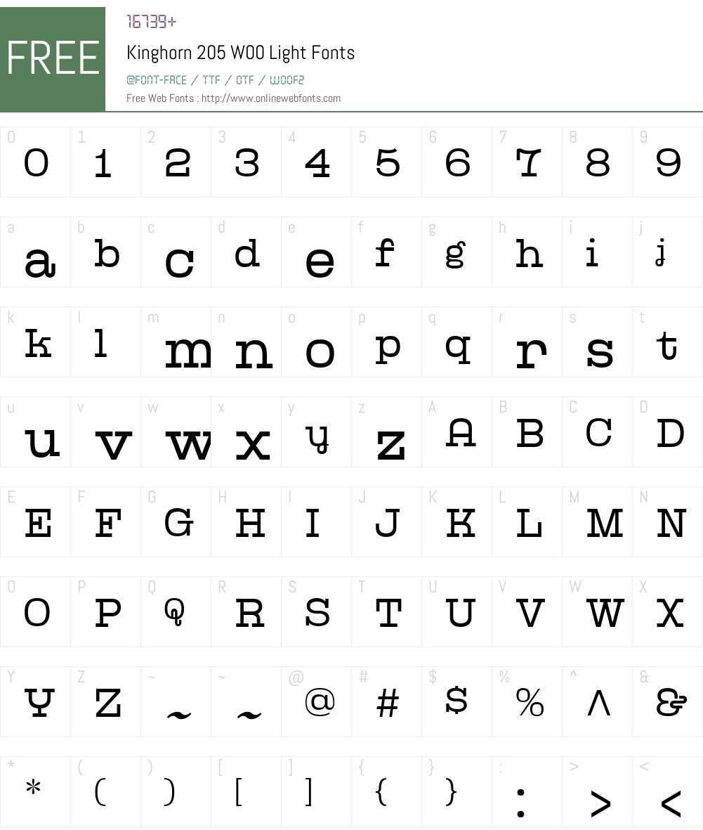 Kinghorn205W00-Light Font Screenshots