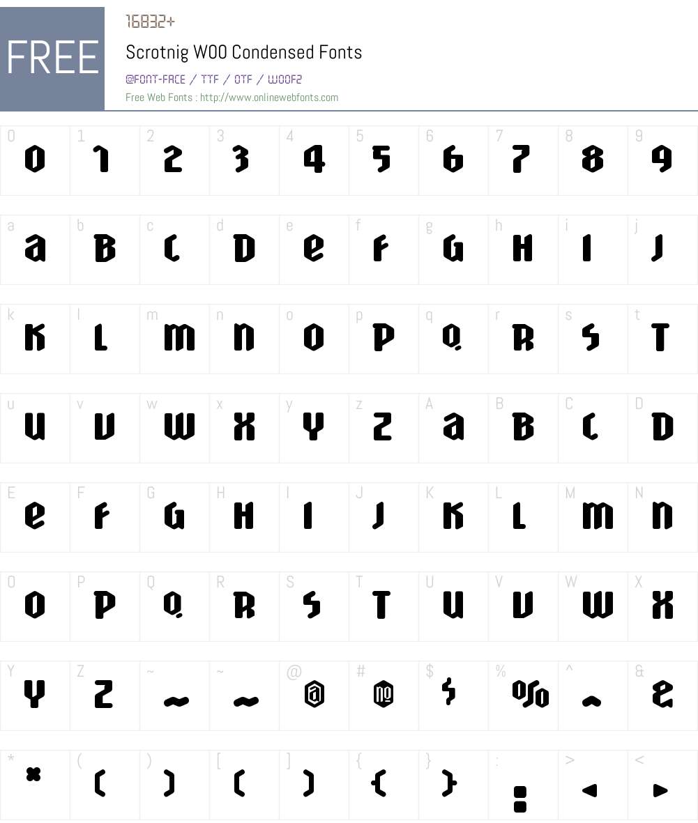 ScrotnigW00-Condensed Font Screenshots