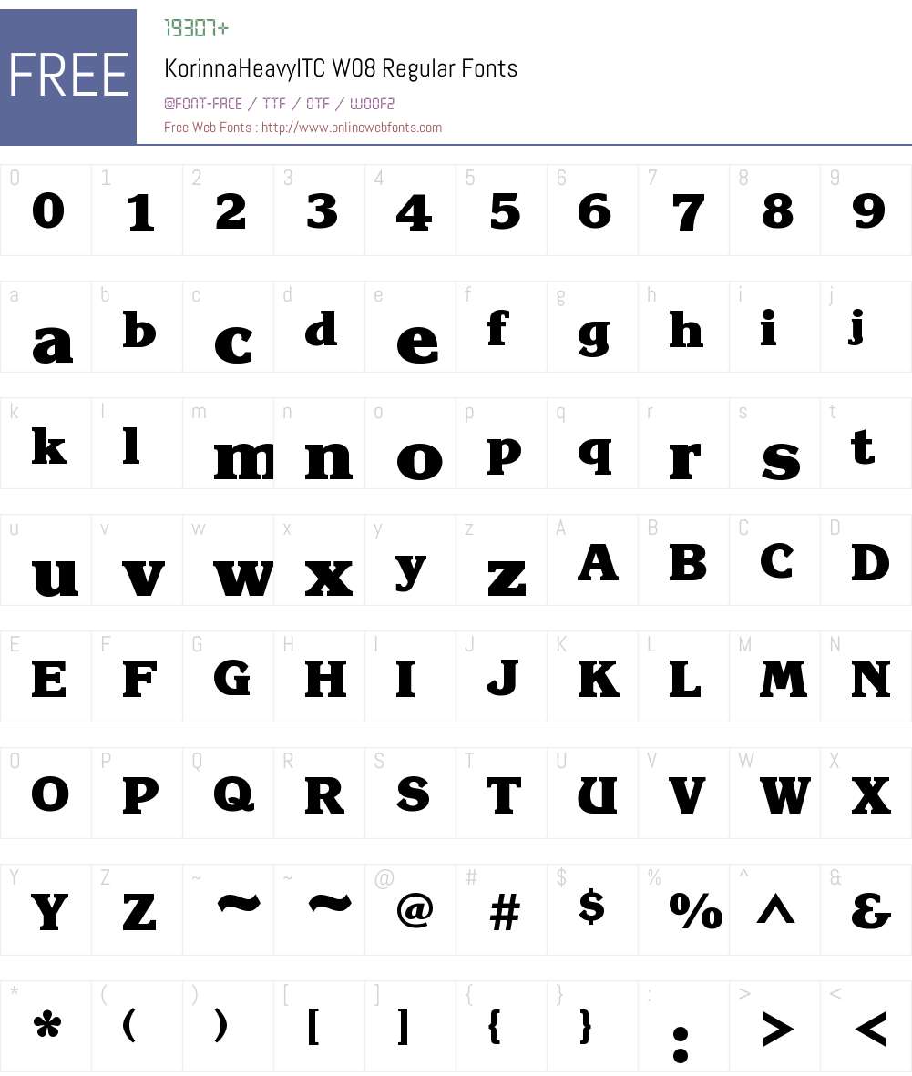 ITC Korinna Font Screenshots