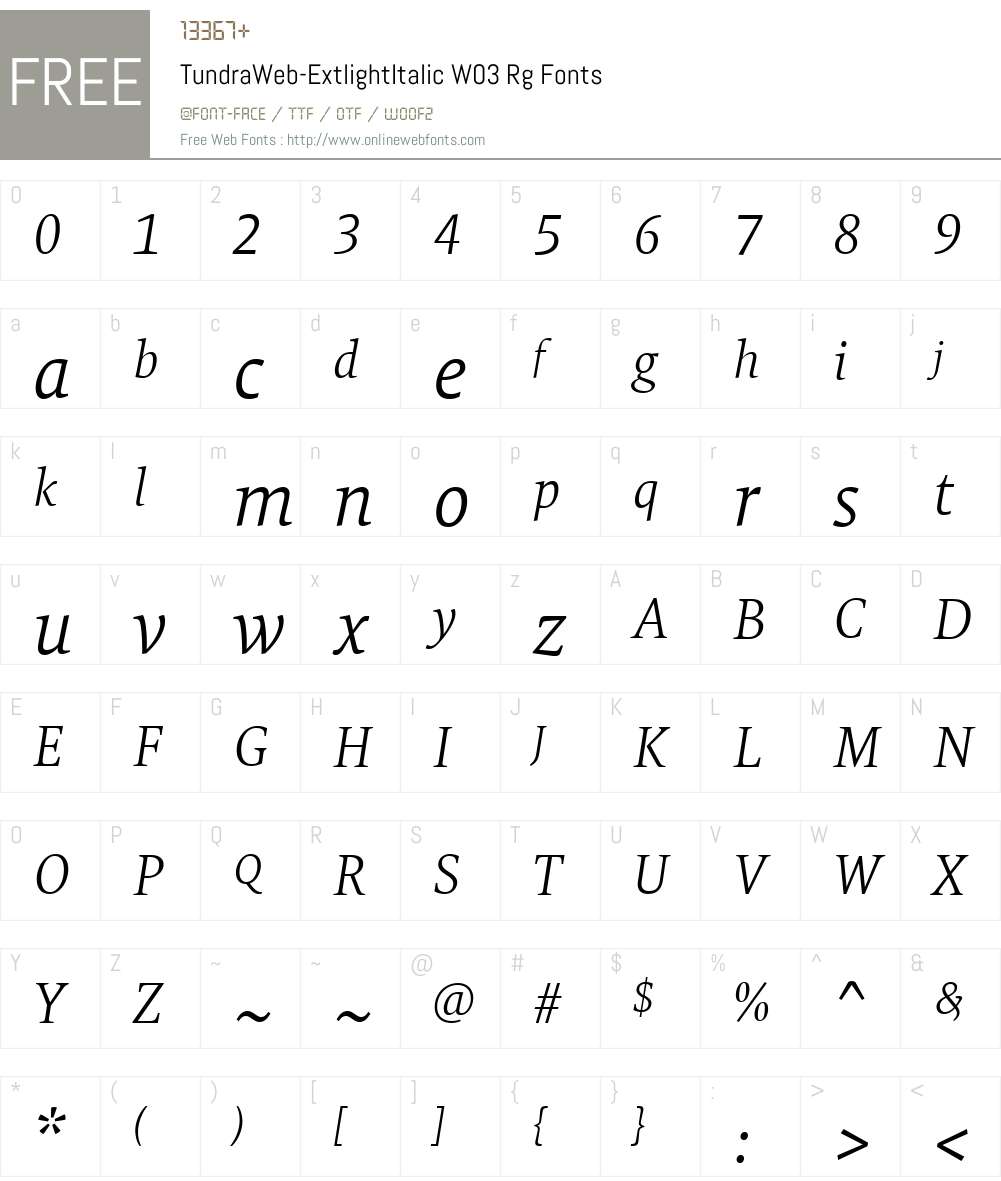 FF Tundra Font Screenshots