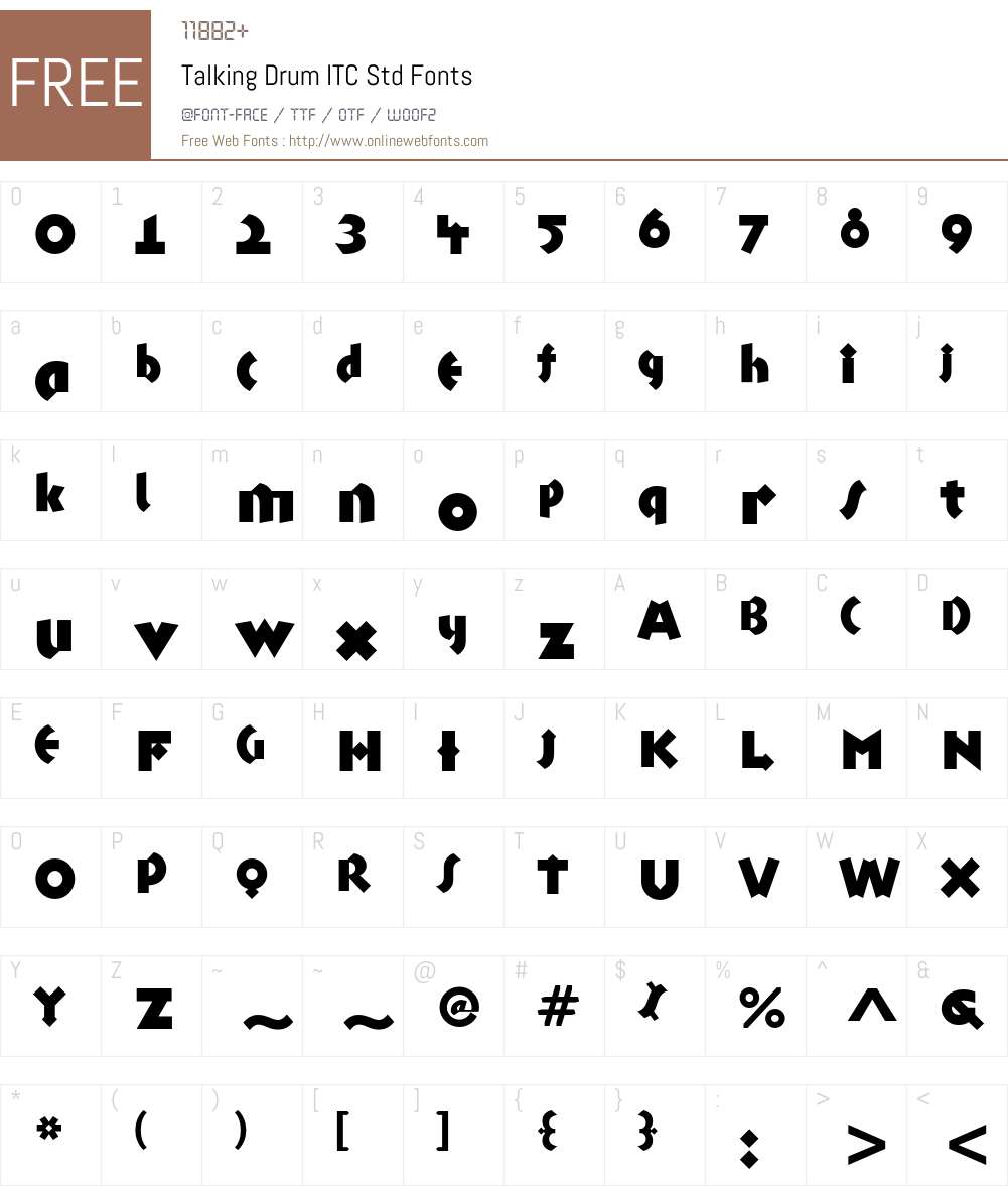Talking Drum ITC Std Font Screenshots