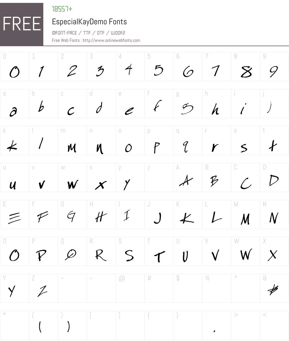 EspecialKayDemo Font Screenshots