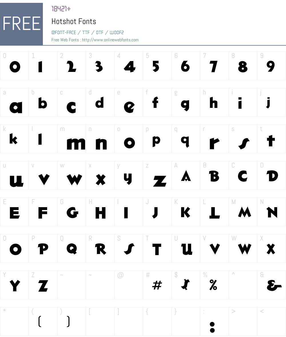 Hotshot Font Screenshots