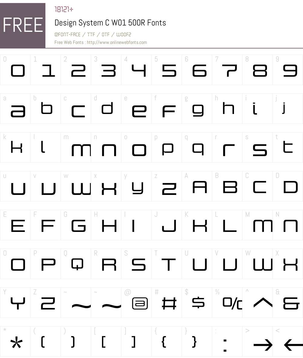 DesignSystemCW01-500R Font Screenshots