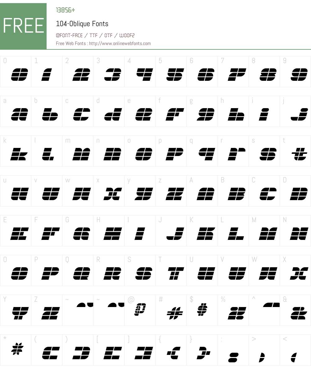 104 Font Screenshots