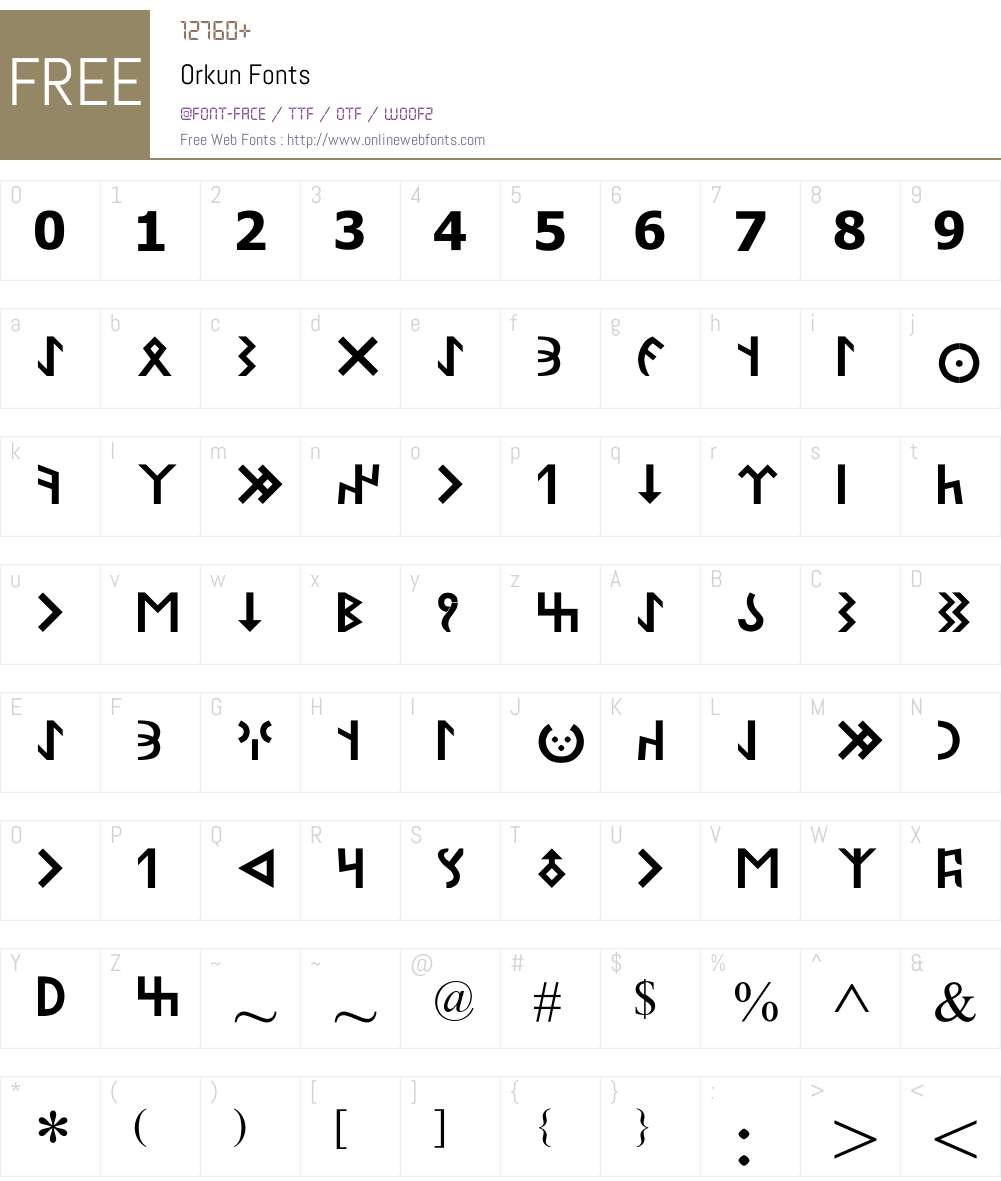 Orkun Font Screenshots