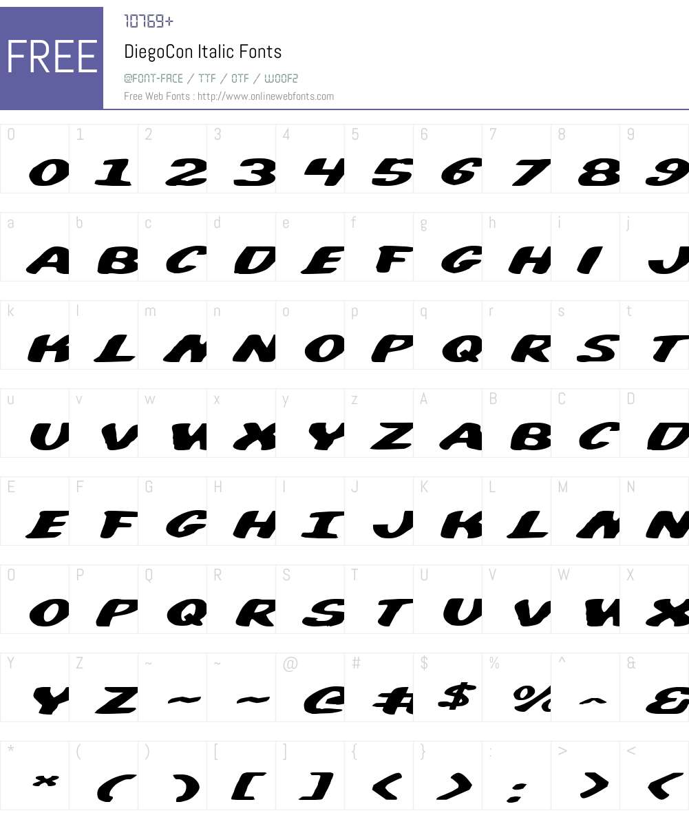DiegoCon Font Screenshots