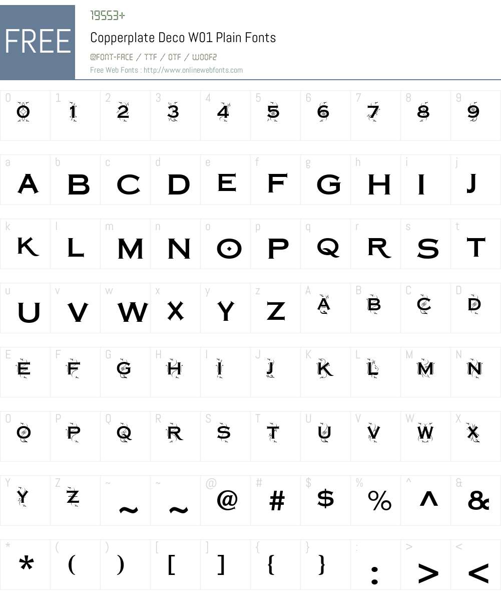 CopperplateDecoW01-Plain Font Screenshots