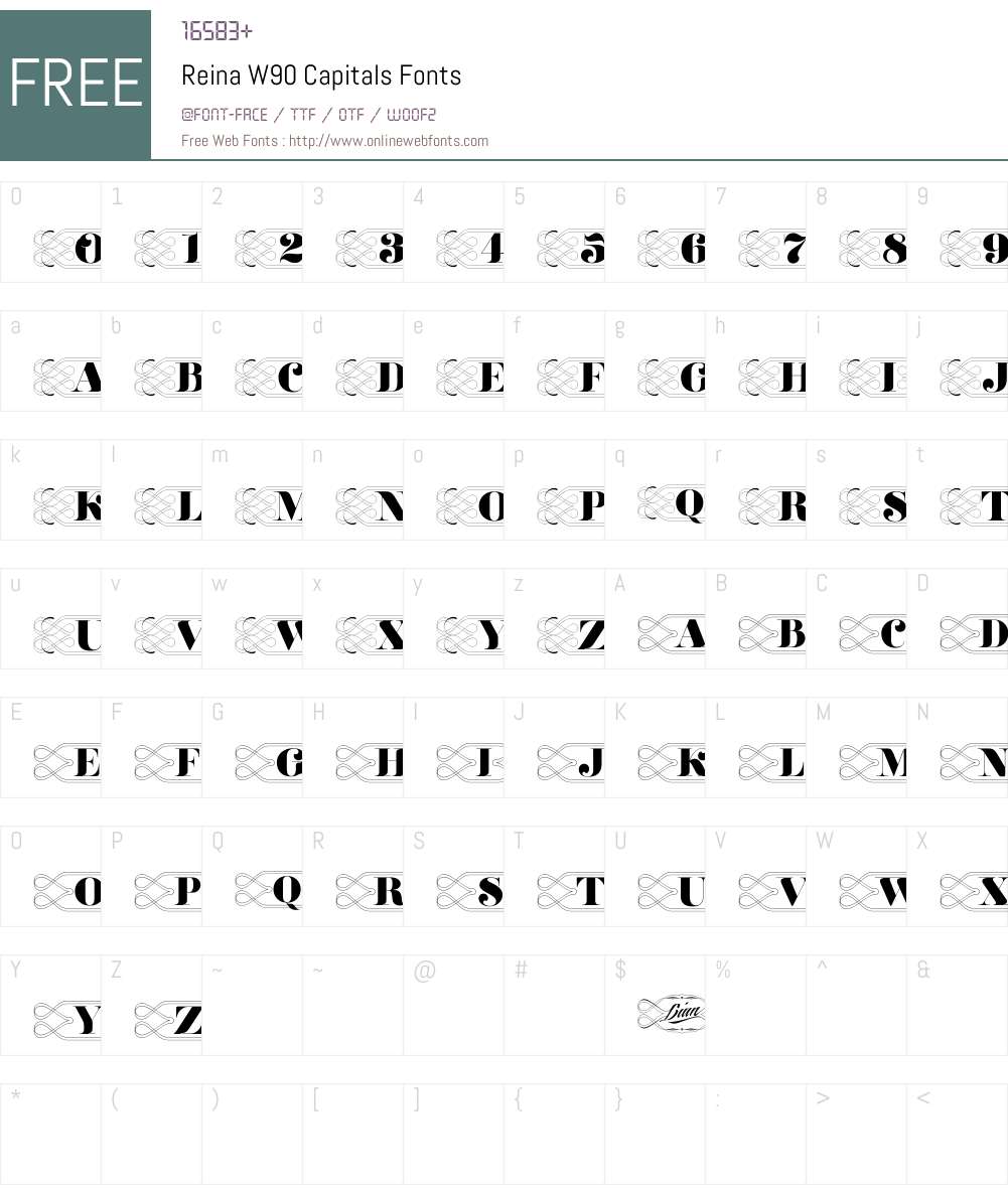 ReinaW90-Capitals Font Screenshots