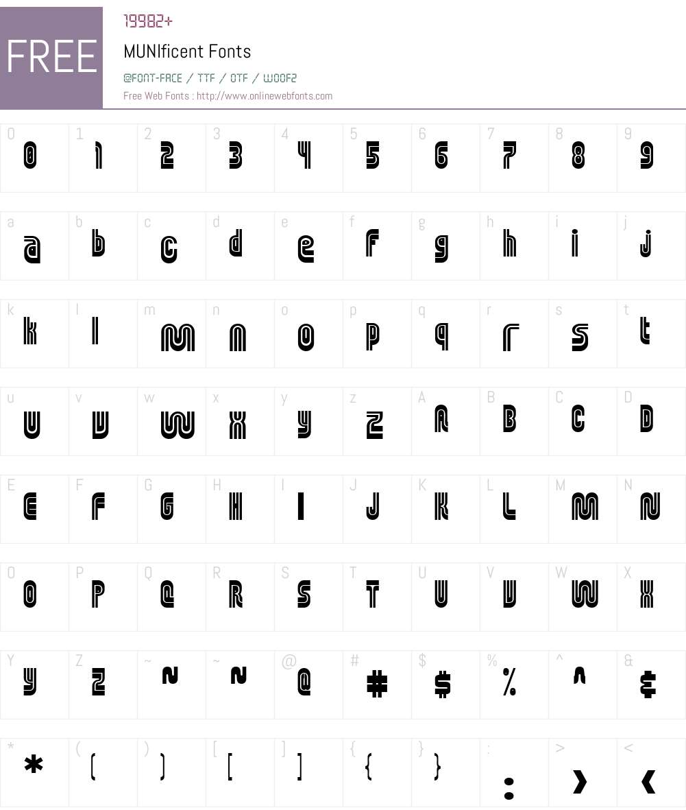 MUNIficent Font Screenshots