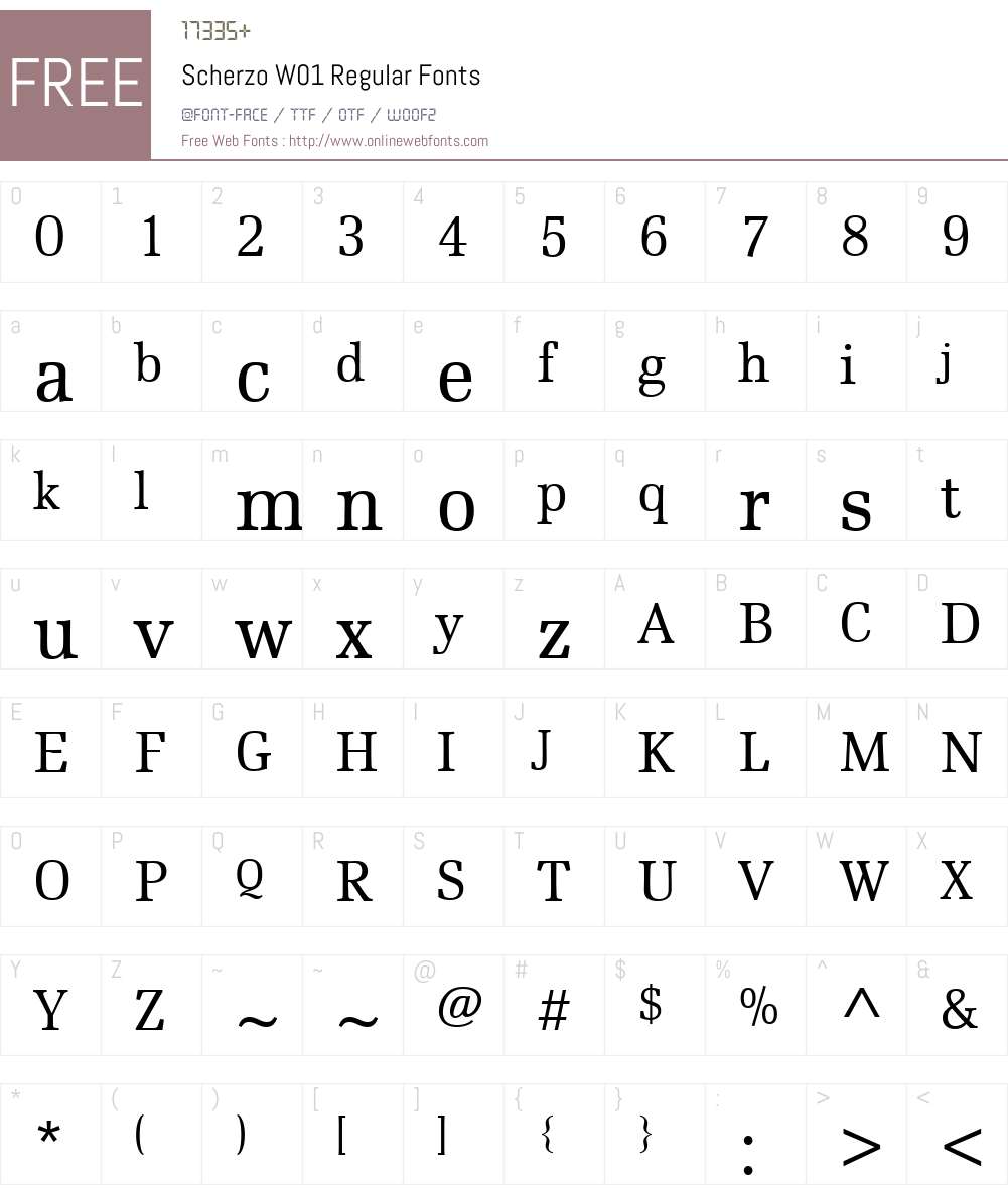 ScherzoW01-Regular Font Screenshots
