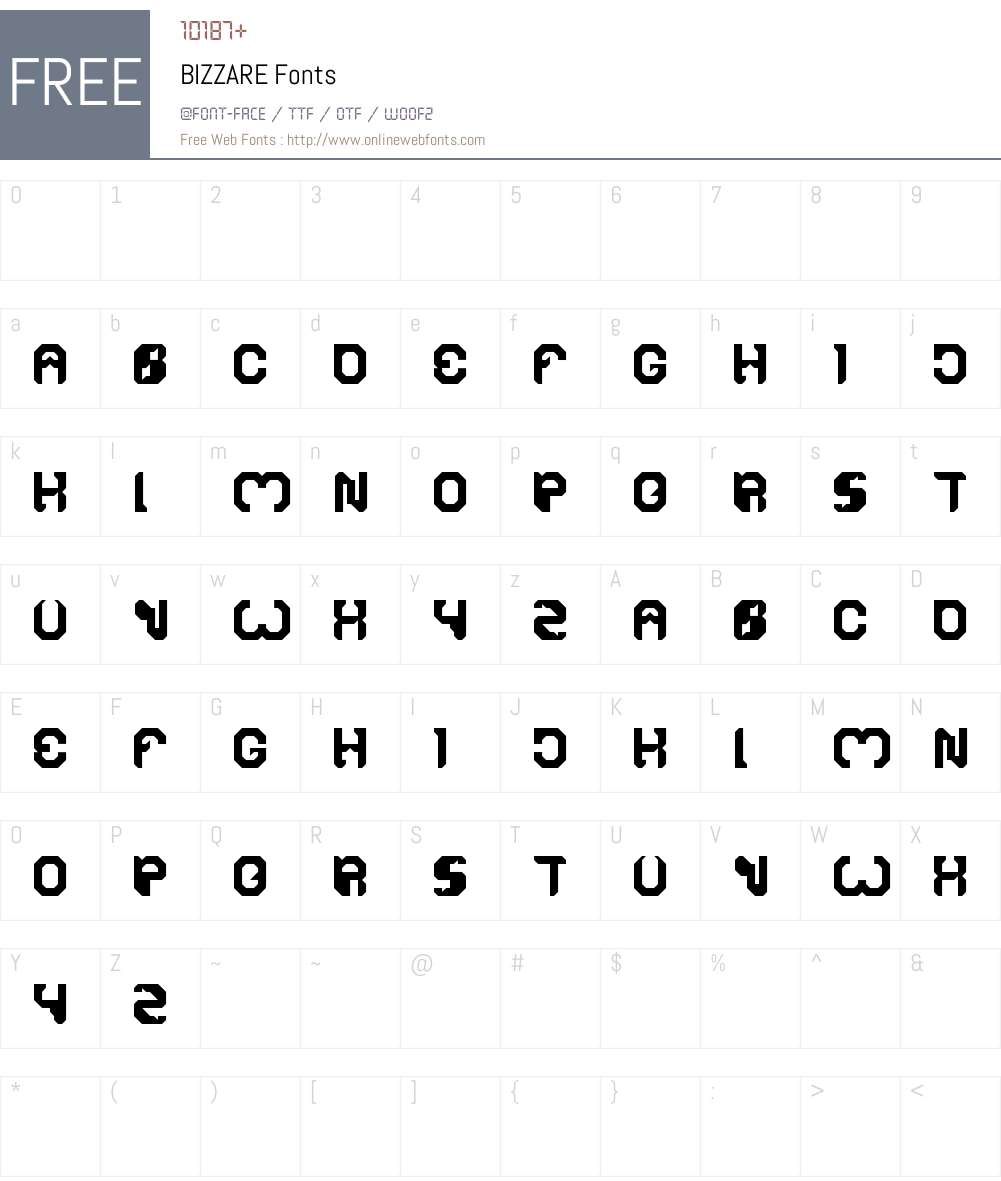 BIZZARE Font Screenshots