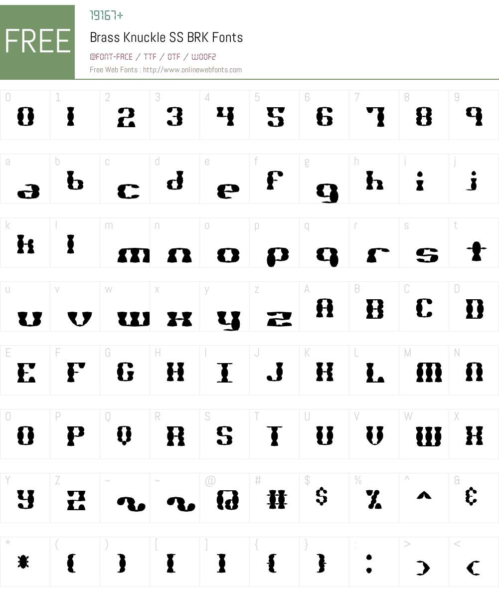 Brass Knuckle SS BRK Font Screenshots
