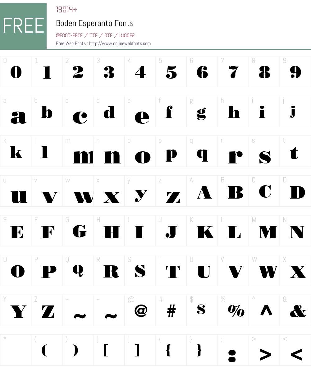 Boden Esperanto Font Screenshots