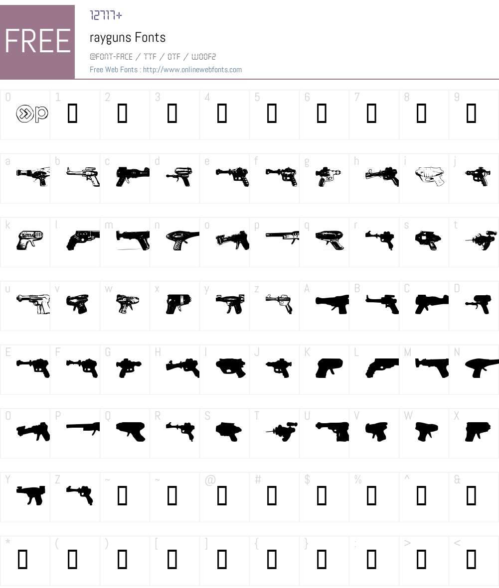 rayguns Font Screenshots