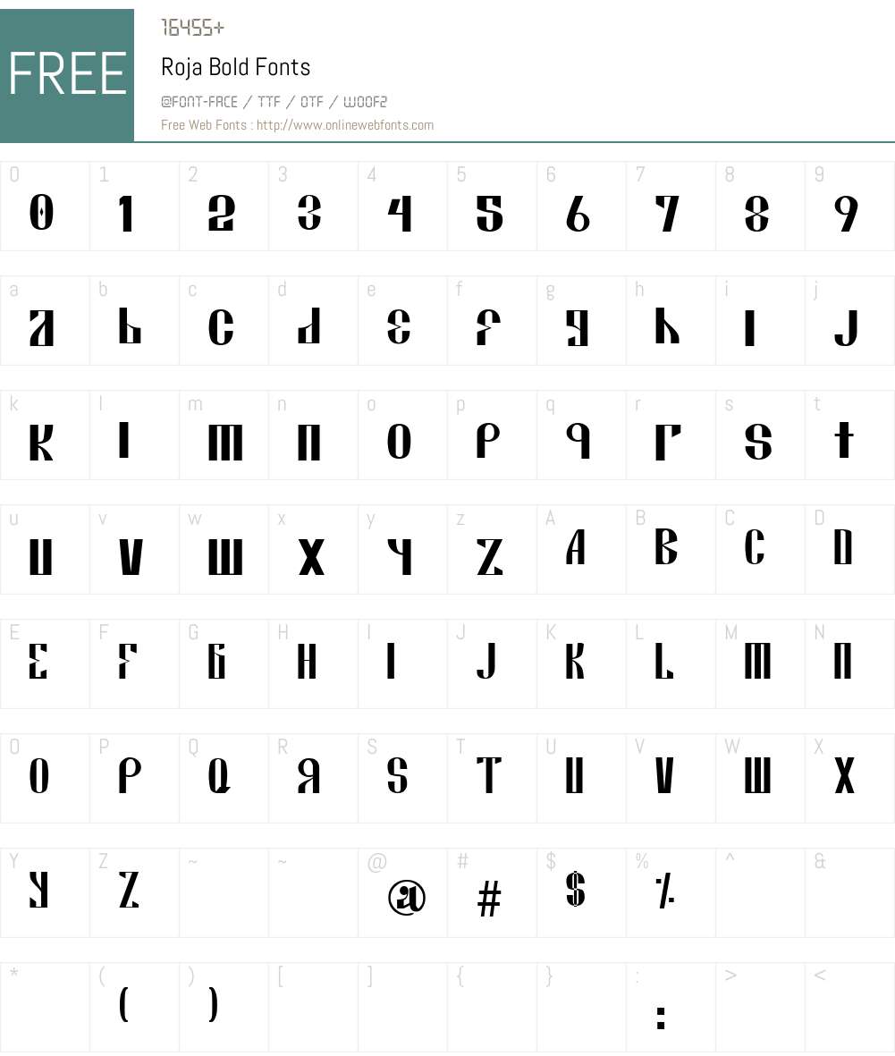Roja Font Screenshots