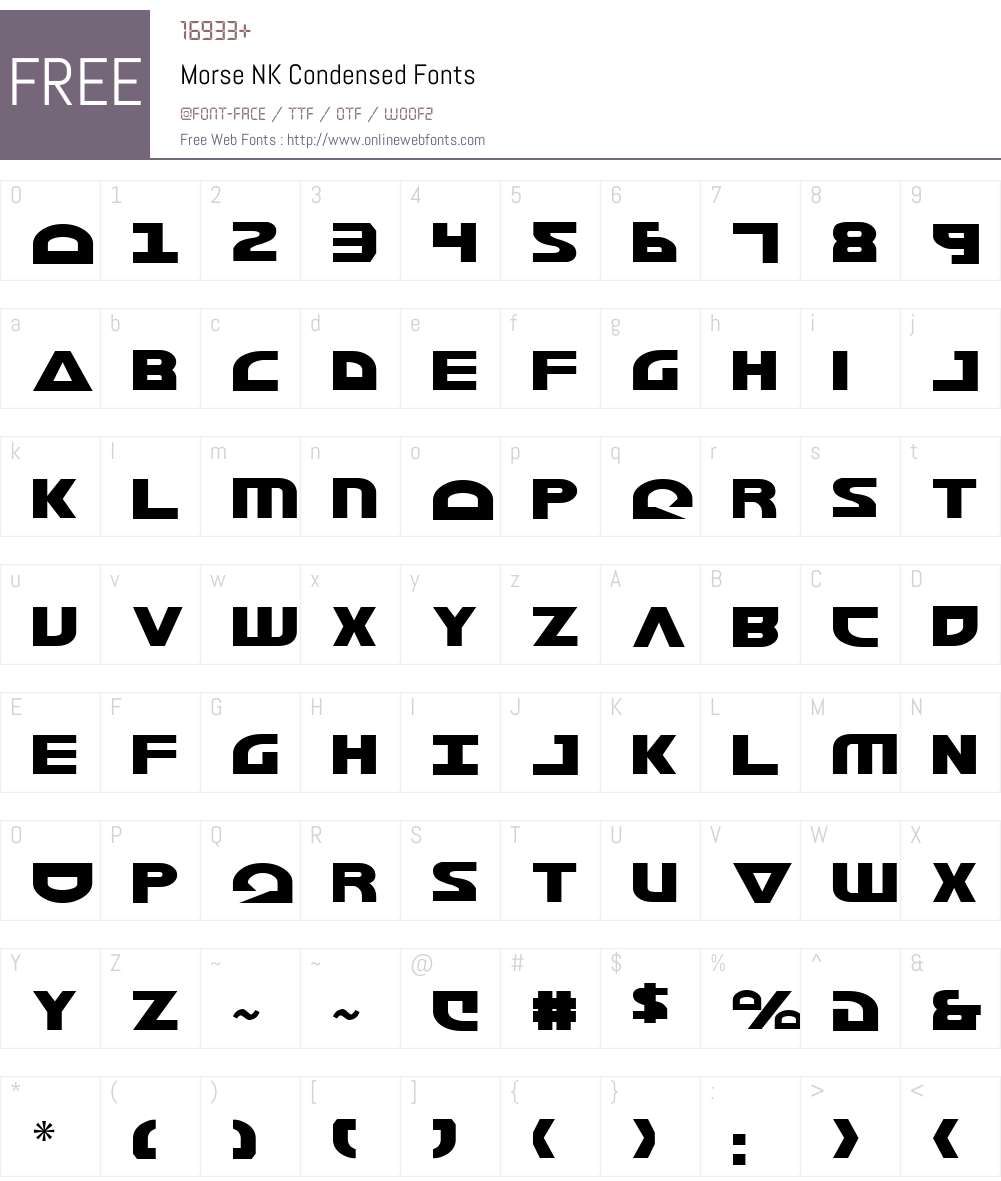 Morse NK Condensed Font Screenshots