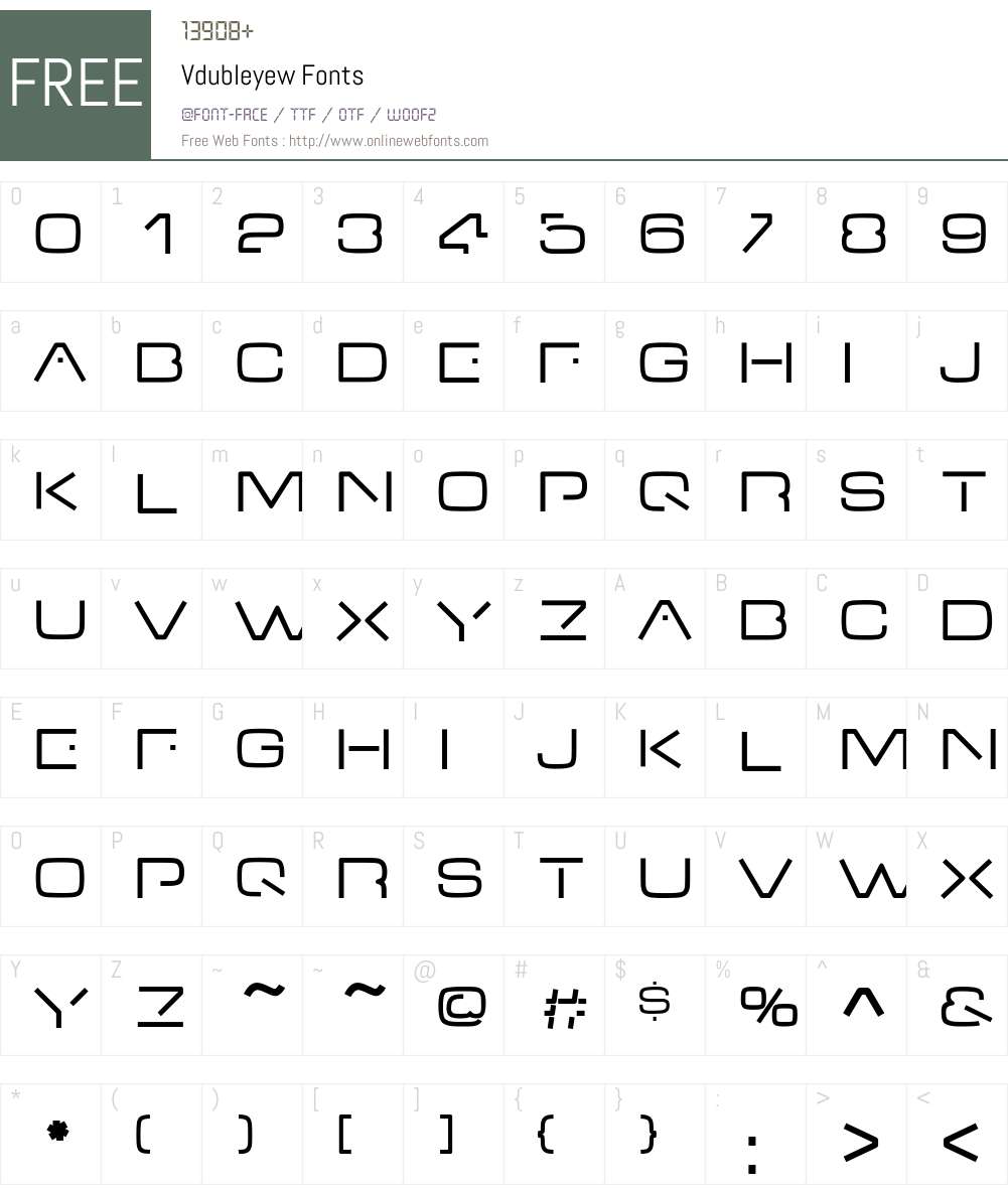Vdubleyew Font Screenshots