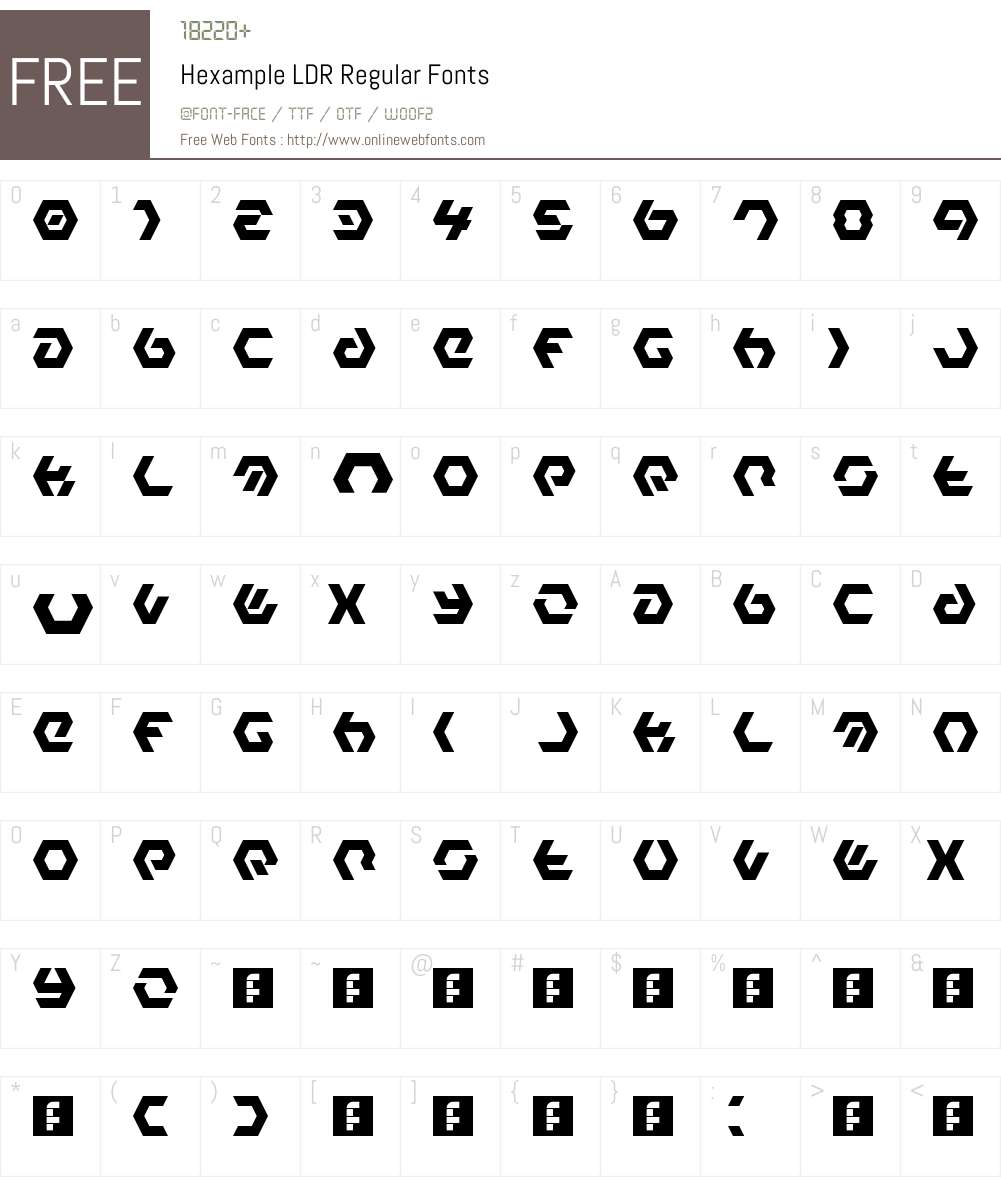 Hexample LDR Font Screenshots
