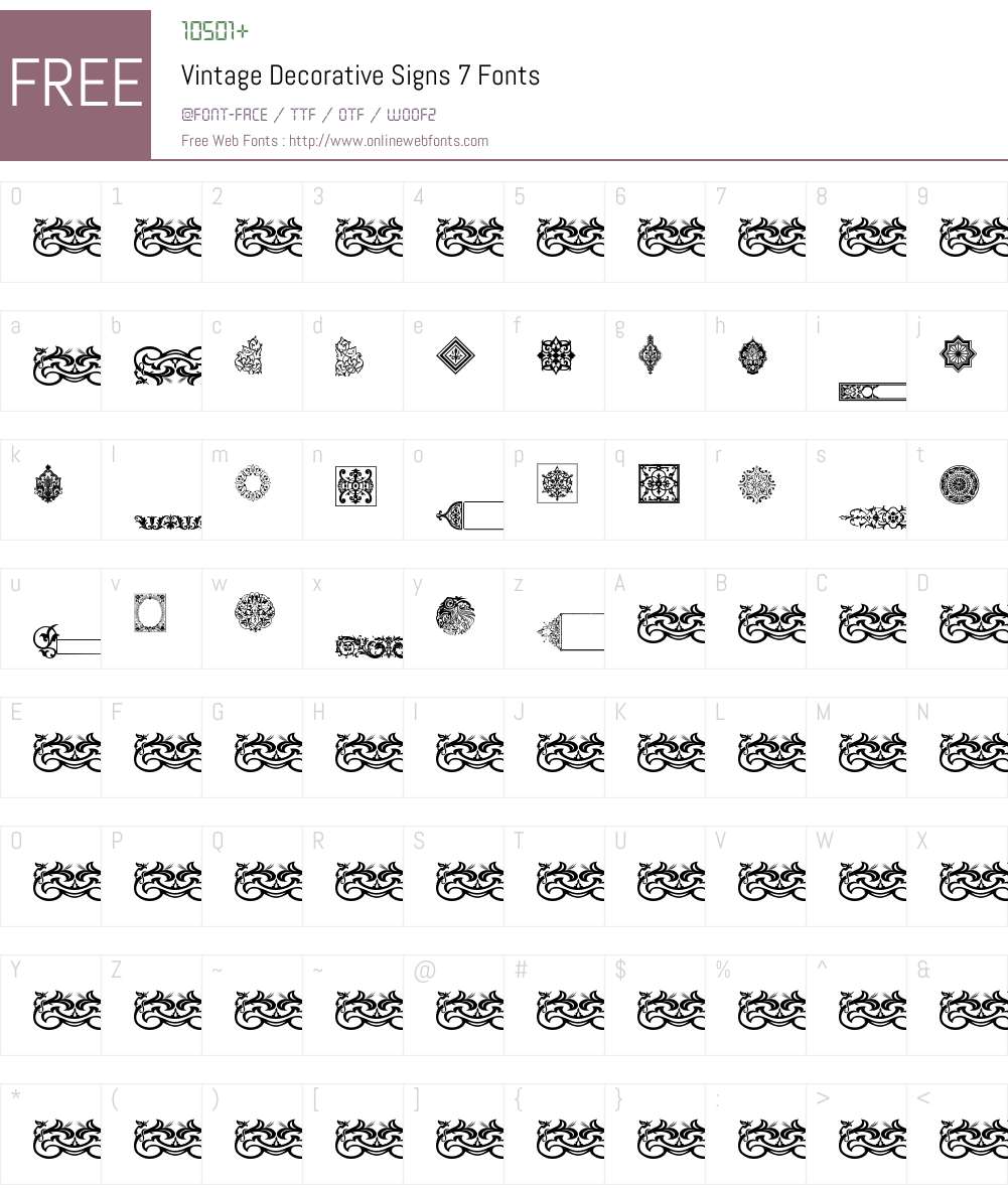 Vintage Decorative Signs 7 Font Screenshots