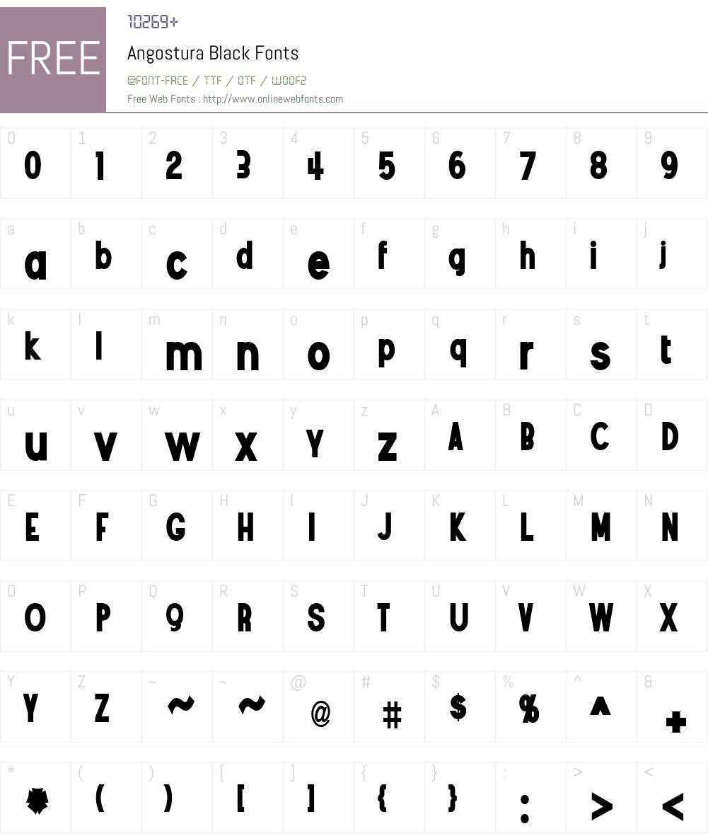 Angostura Black Font Screenshots