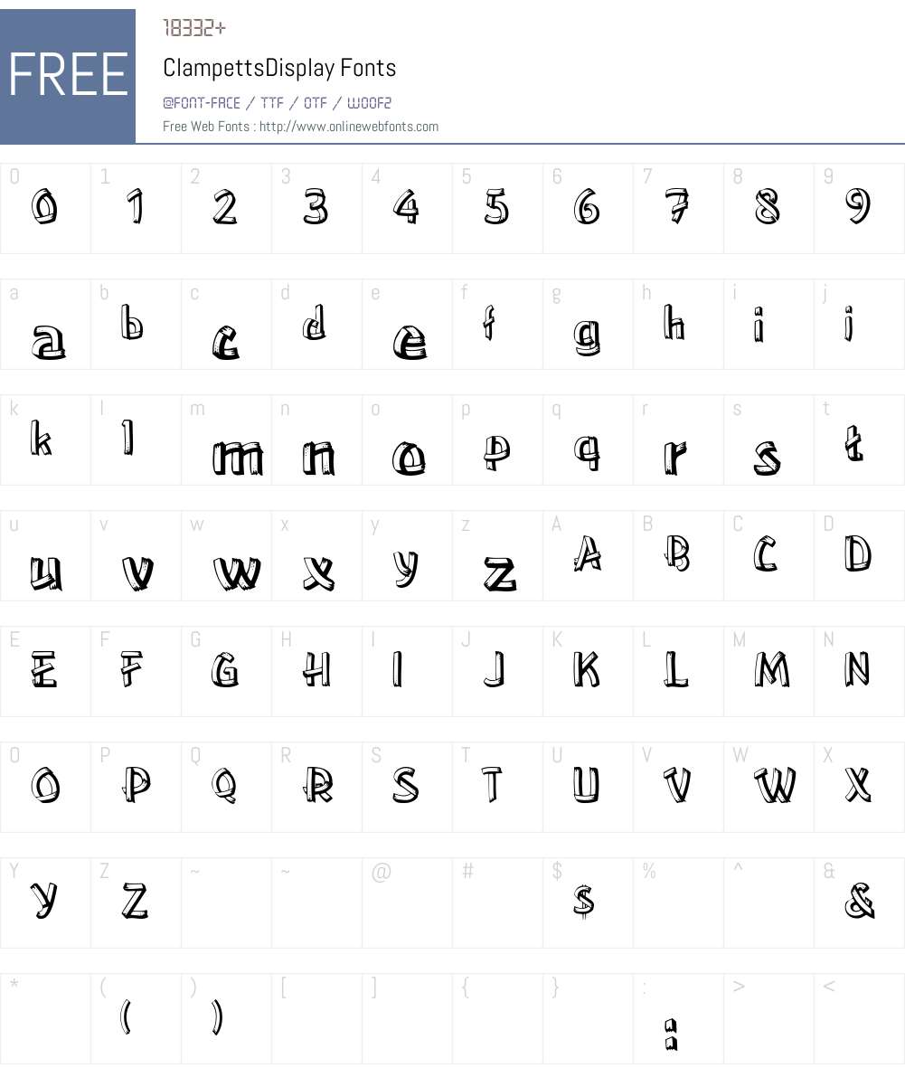 ClampettsDisplay Font Screenshots