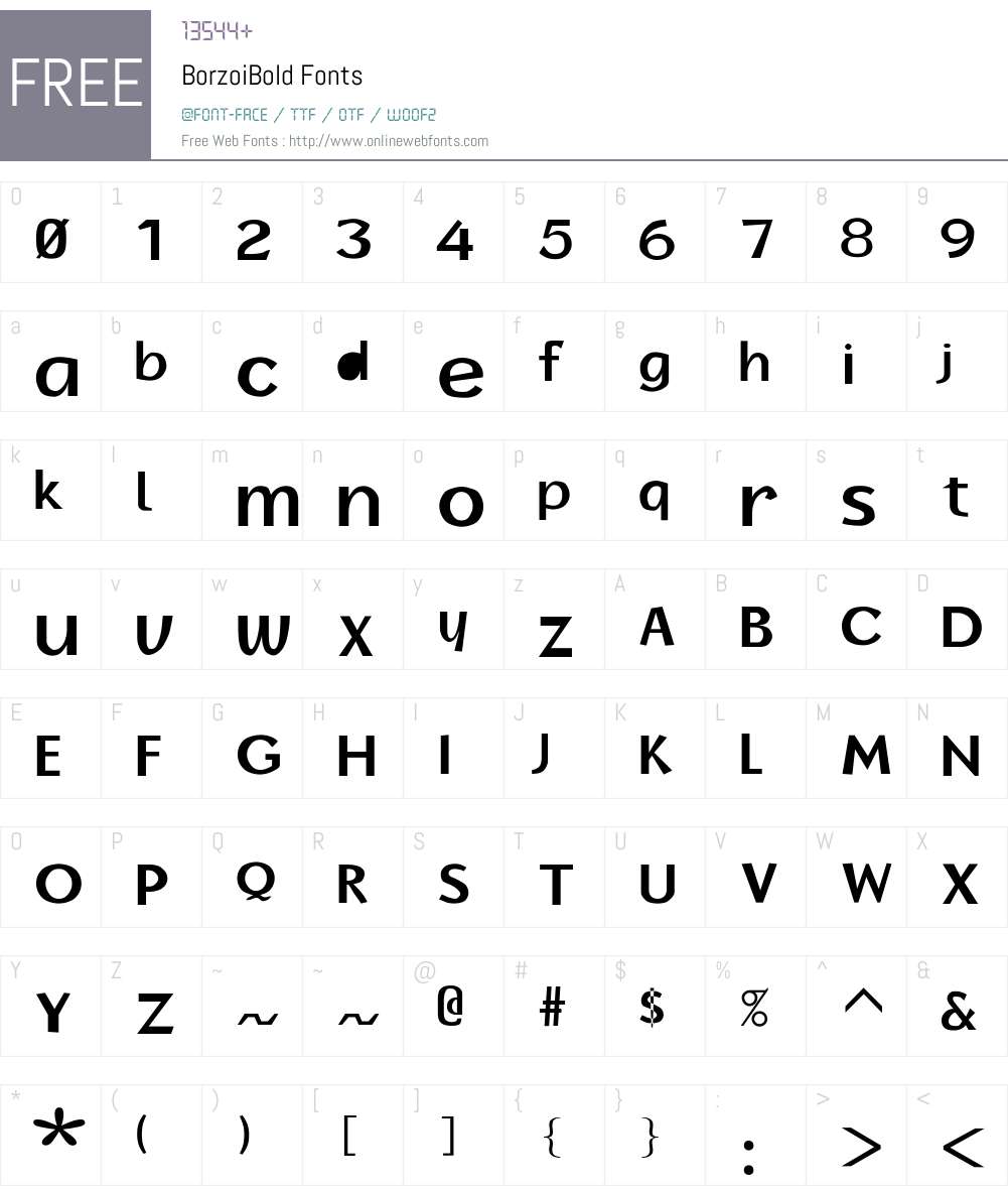 BorzoiBold Font Screenshots