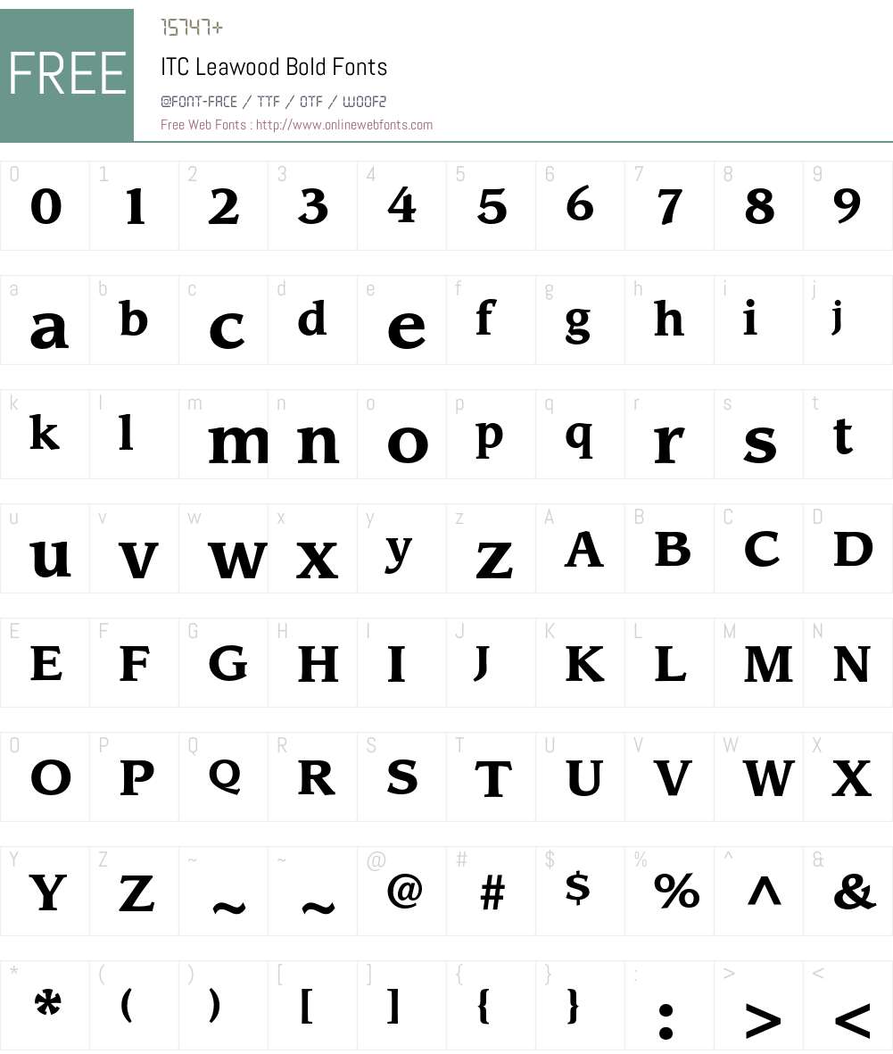 ITC Leawood Font Screenshots