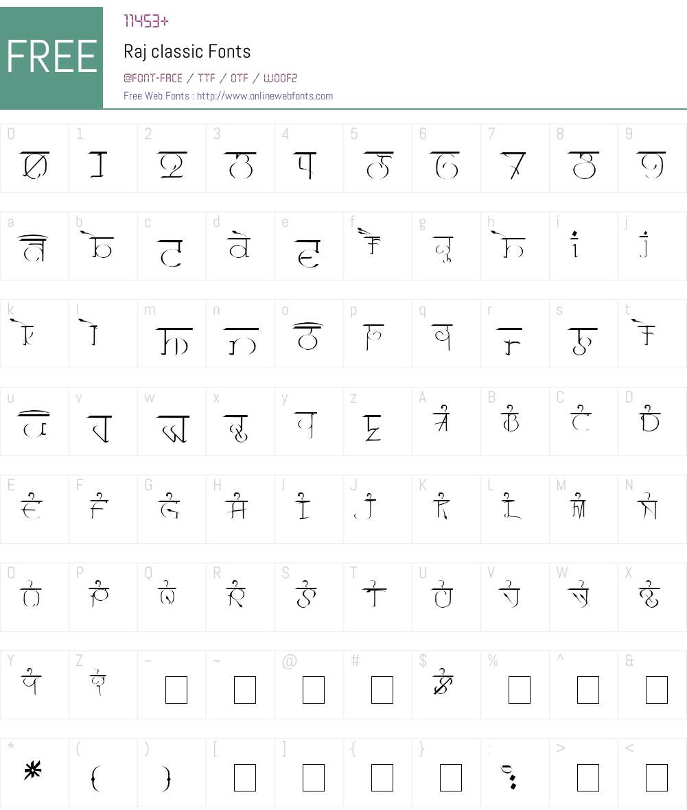 Raj Font Screenshots