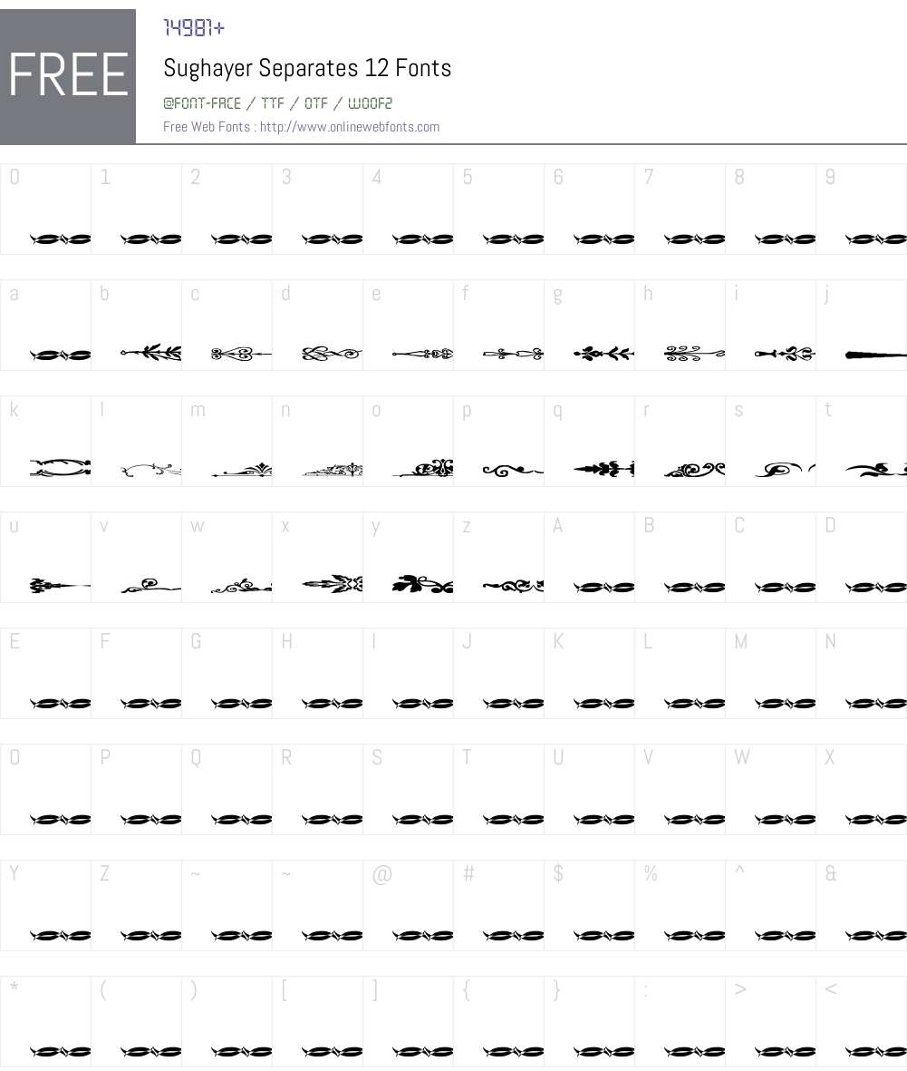 Sughayer Separates 12 Font Screenshots