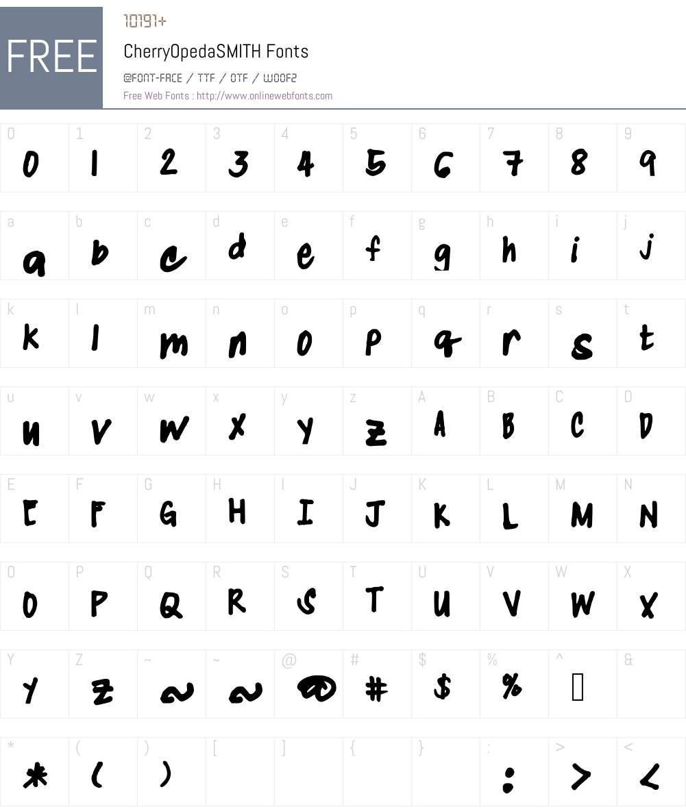 CherryOpedaSMITH Font Screenshots