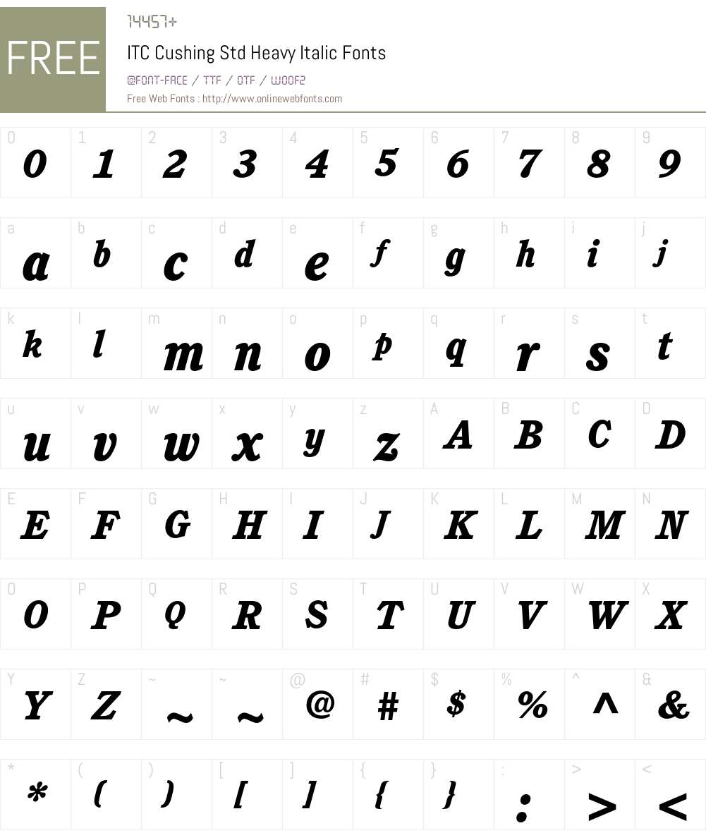 ITC Cushing Std Font Screenshots