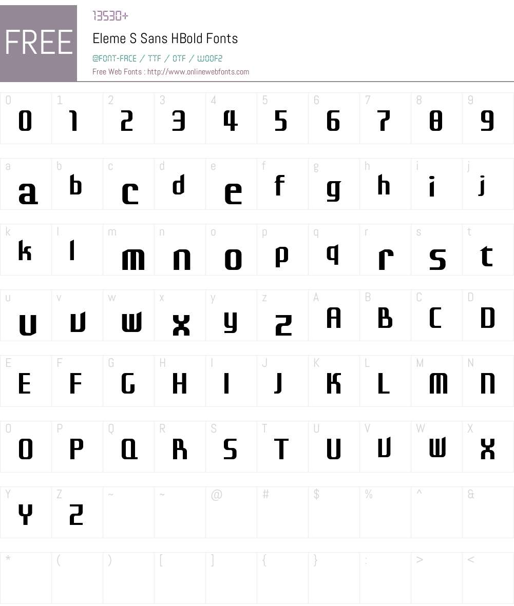 Eleme S Sans HBold Font Screenshots
