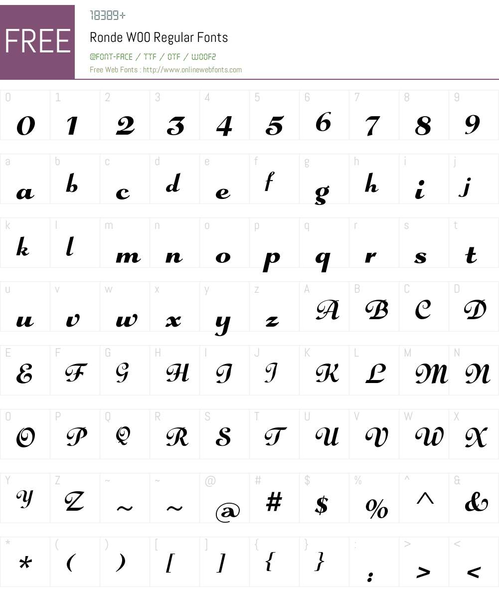 RondeW00-Regular Font Screenshots