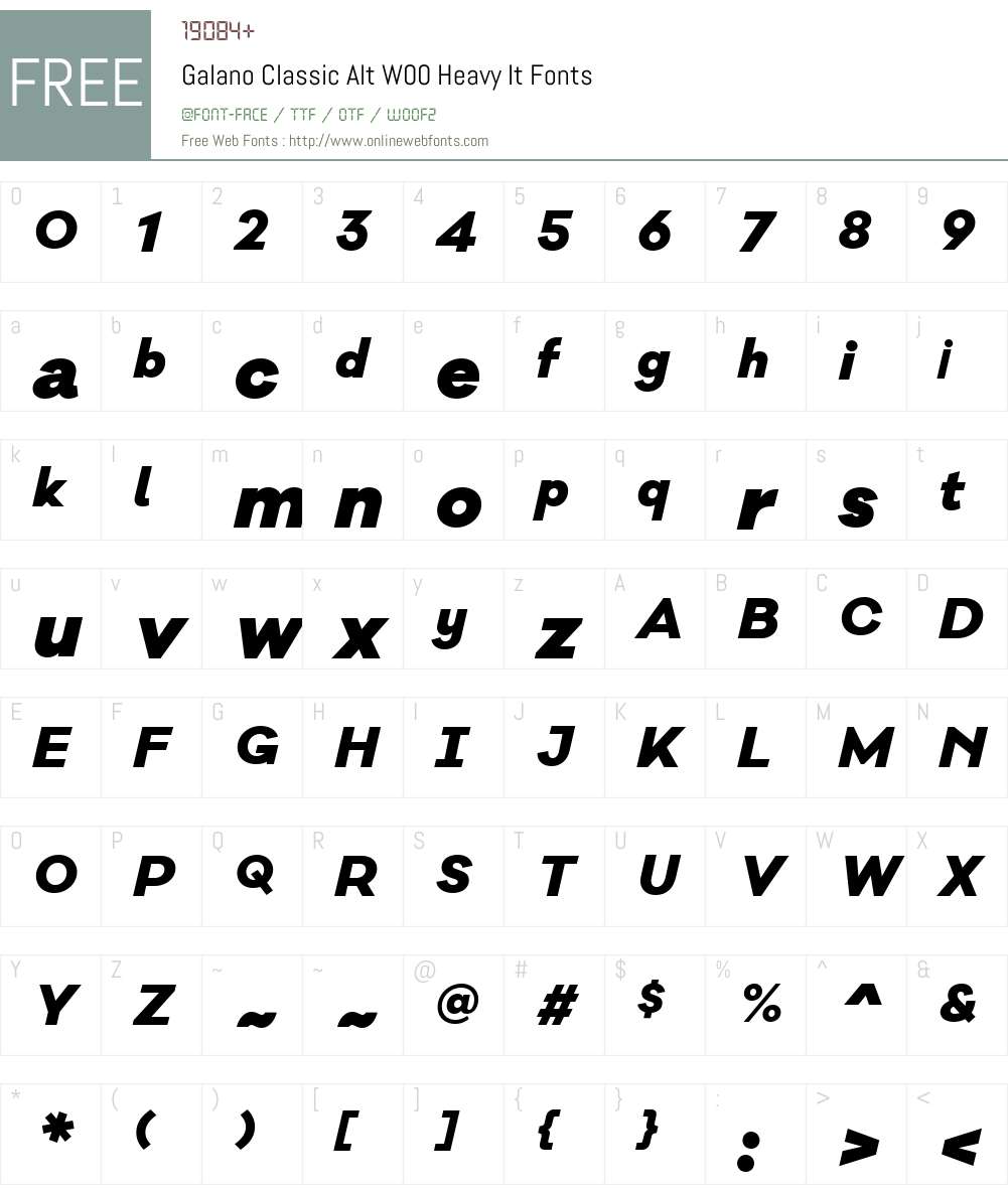 GalanoClassicAltW00-HeavyIt Font Screenshots