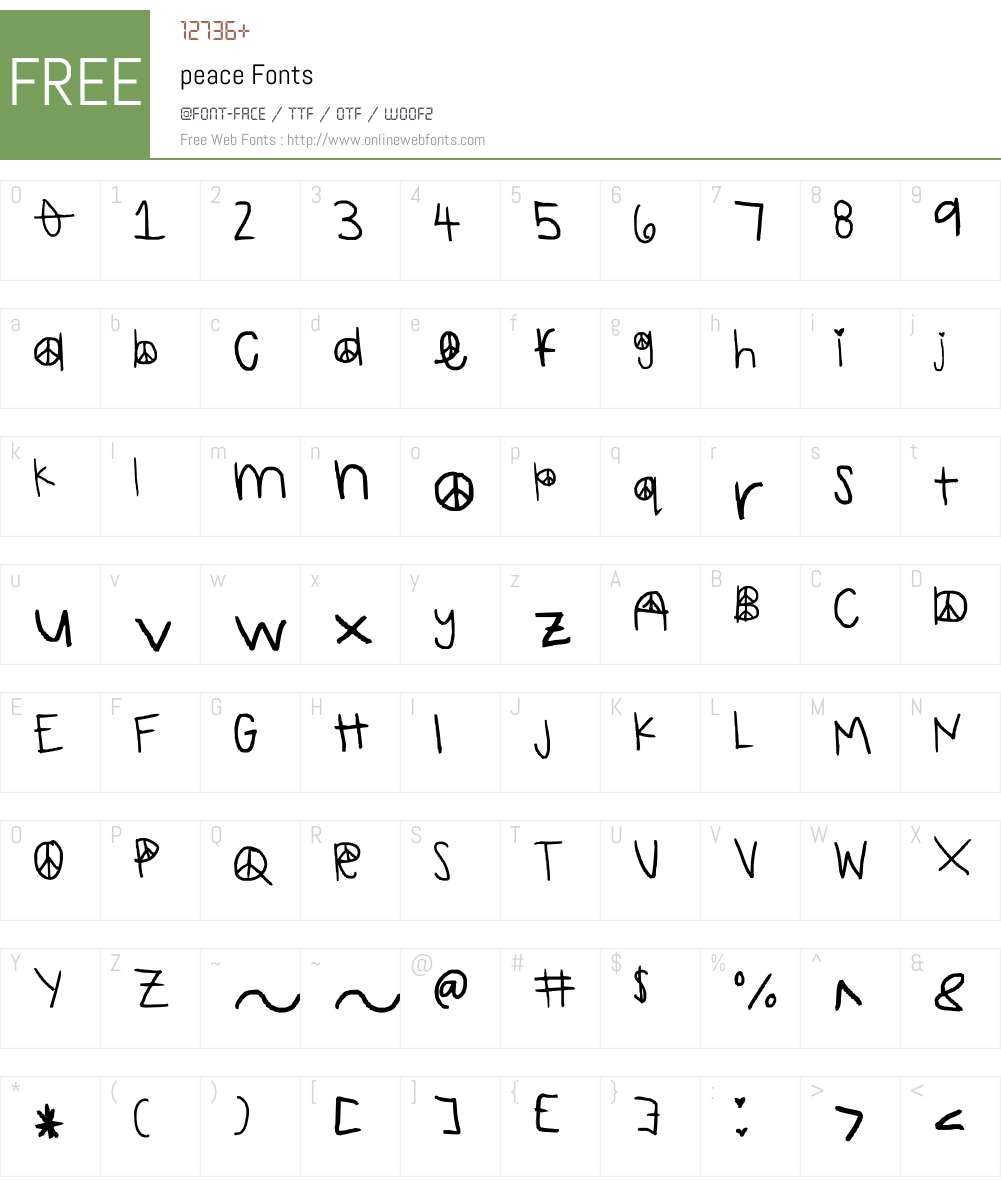 peace Font Screenshots