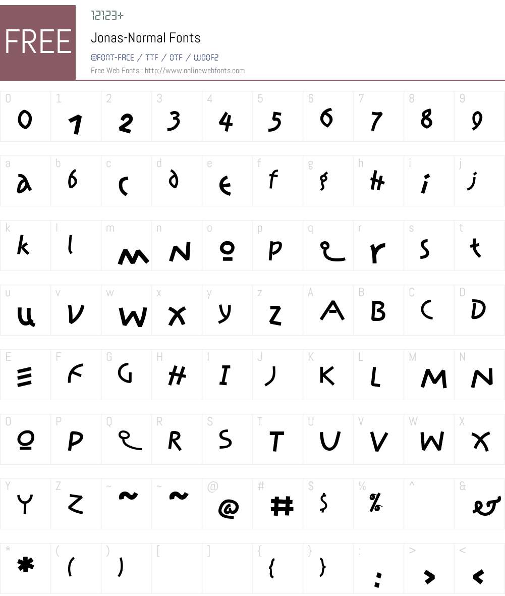 Jonas Font Screenshots