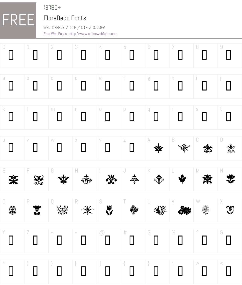 FloraDeco Font Screenshots