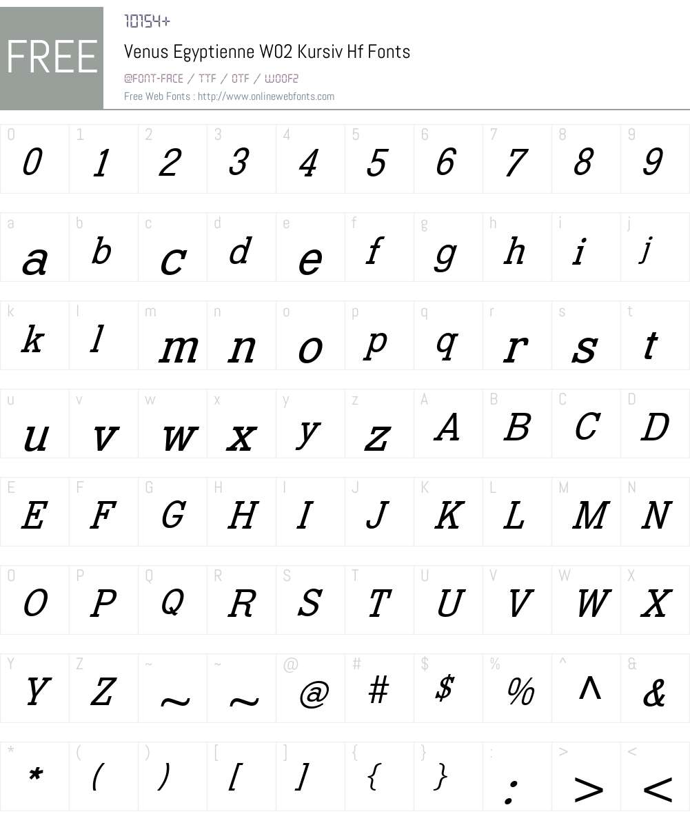 Venus Egyptienne Font Screenshots