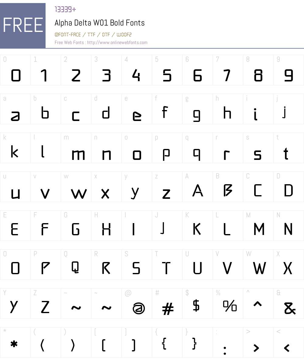 AlphaDeltaW01-Bold Font Screenshots