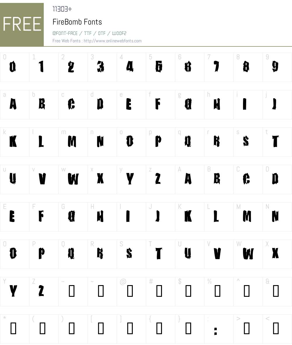 FireBomb Font Screenshots