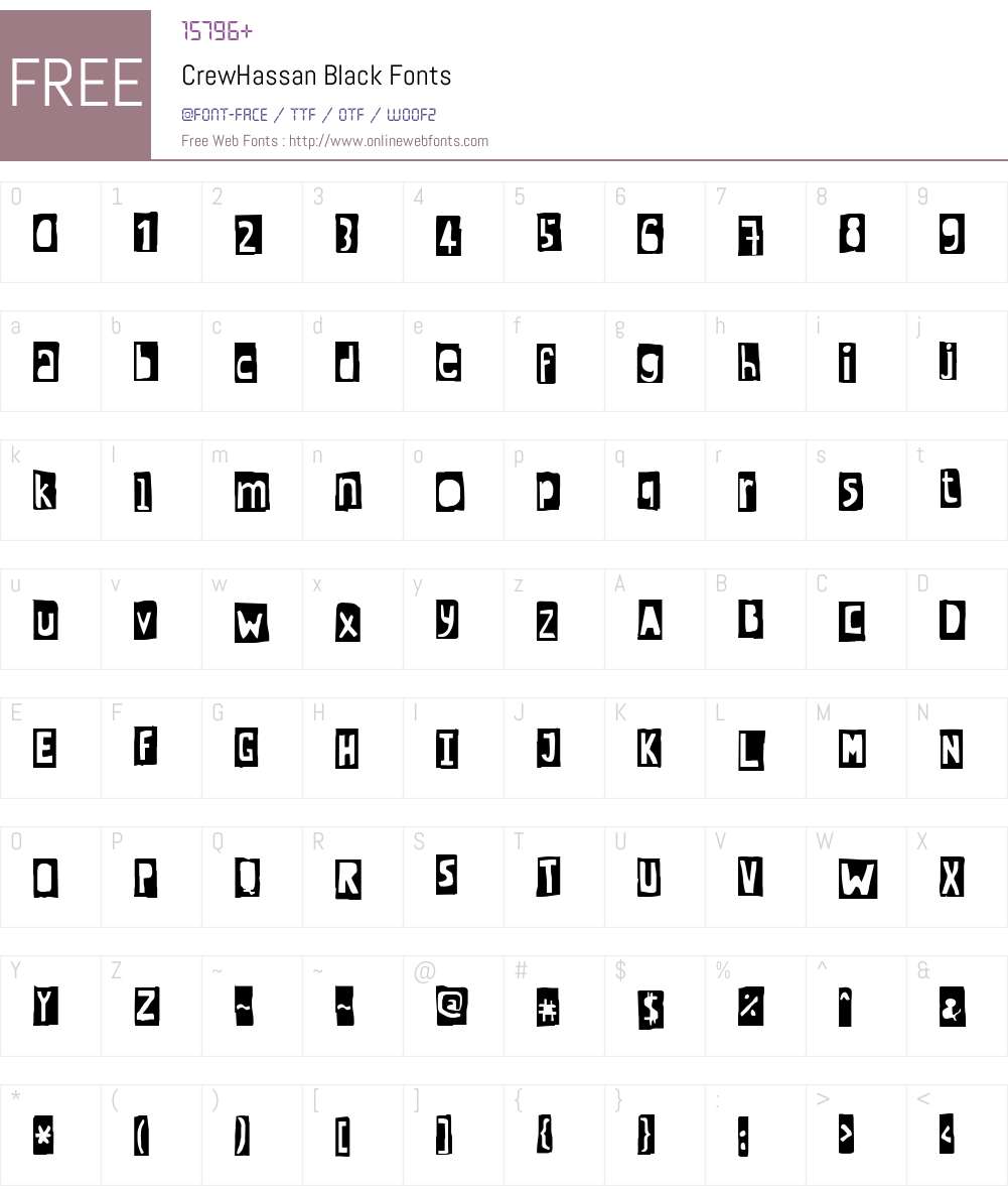 CrewHassan Font Screenshots